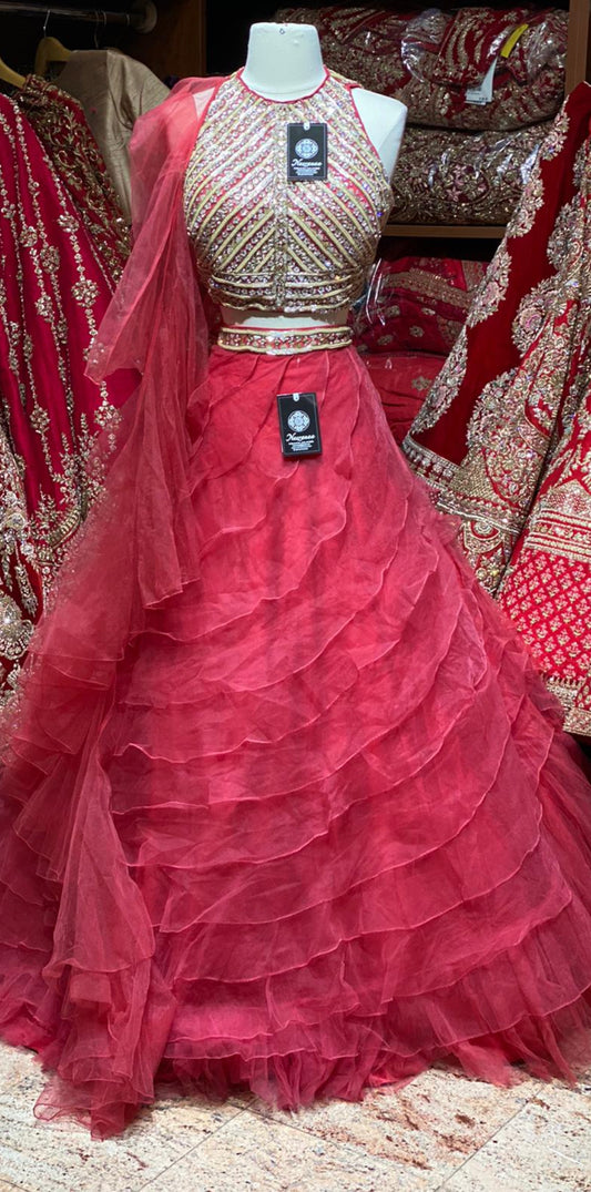 Carnelian Red Party Wear Lehenga BWL- 159