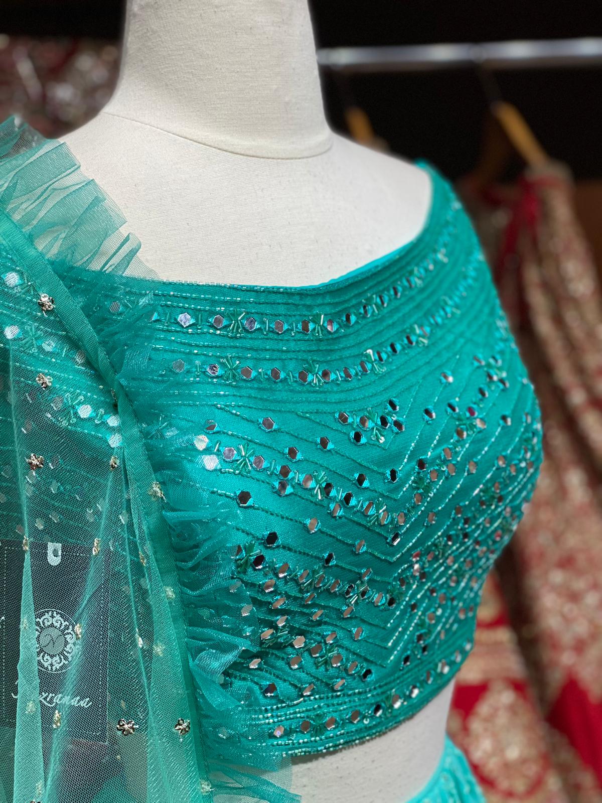 Turquoise Blue New Era Party Wear Collection PWL-232