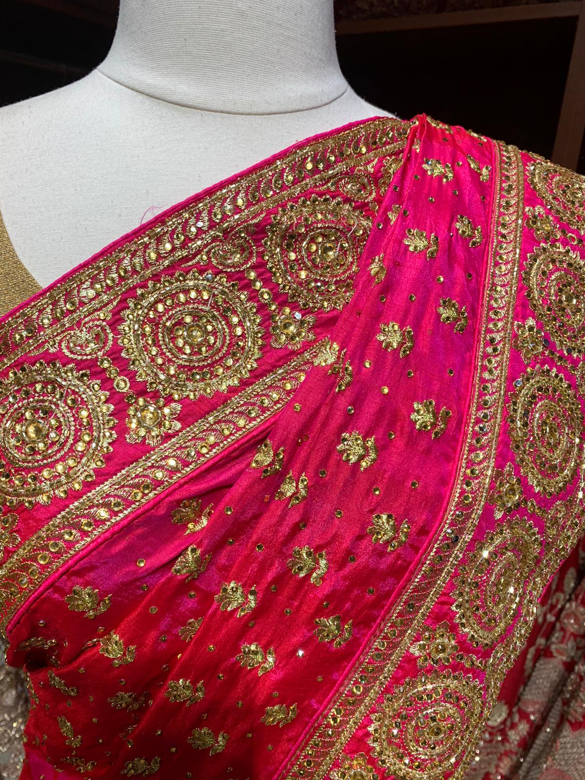 Hot Pink Saree PWS-049