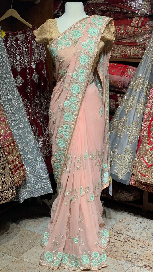 Pastel Georgette Saree