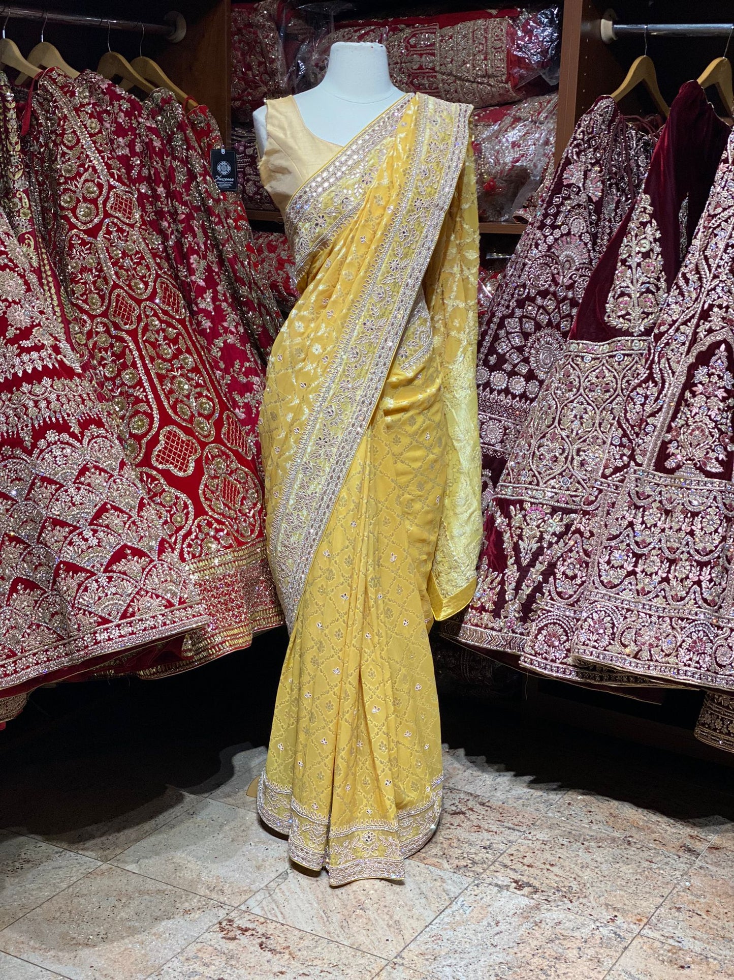 Lemonade Yellow Saree PWS-113