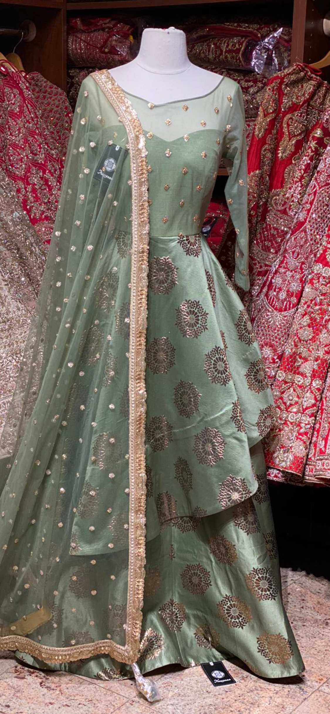 Peplum Sage Green Size 38 Anarkali