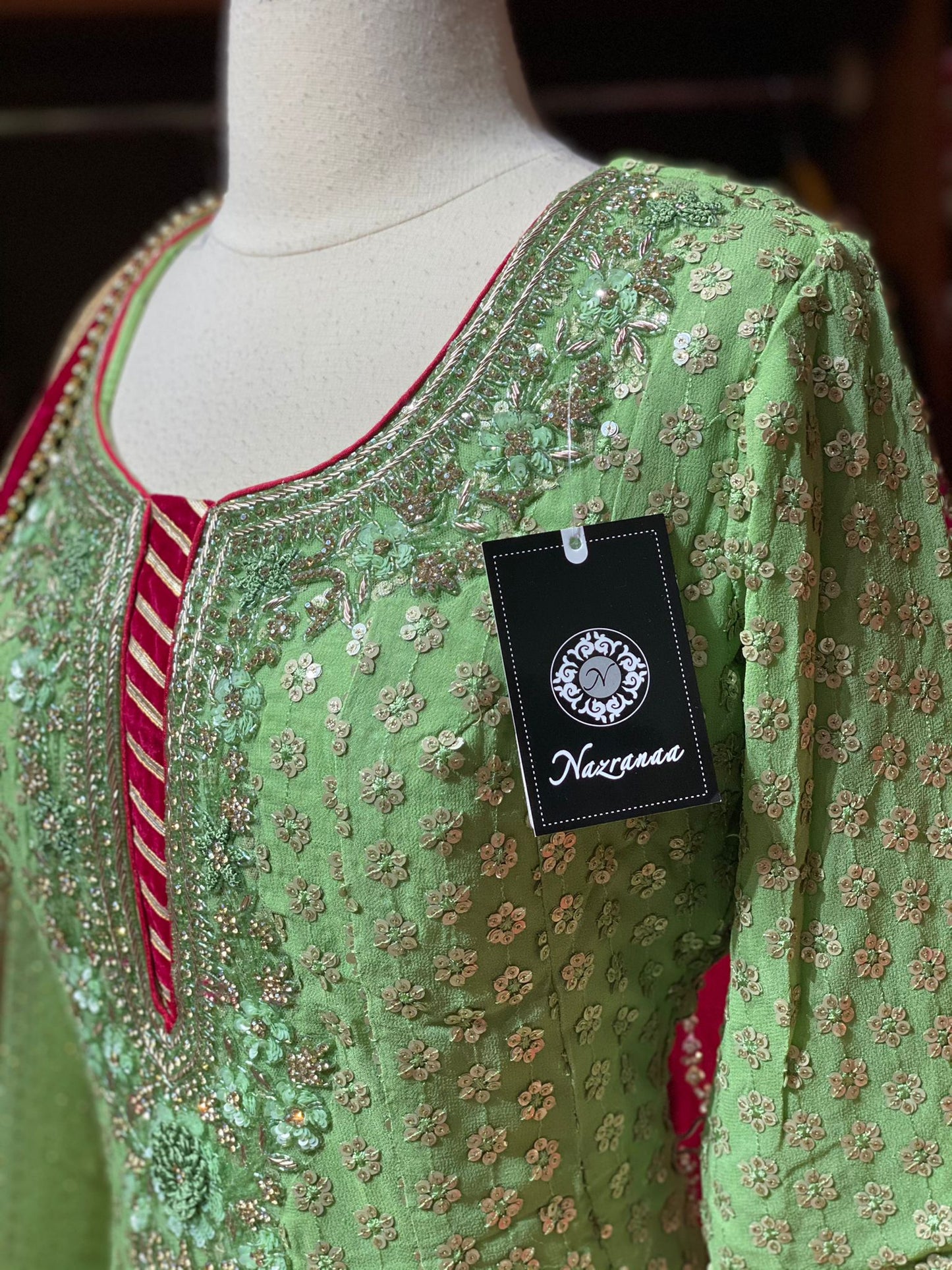 Aquamarine Green Anarkali PWA-036