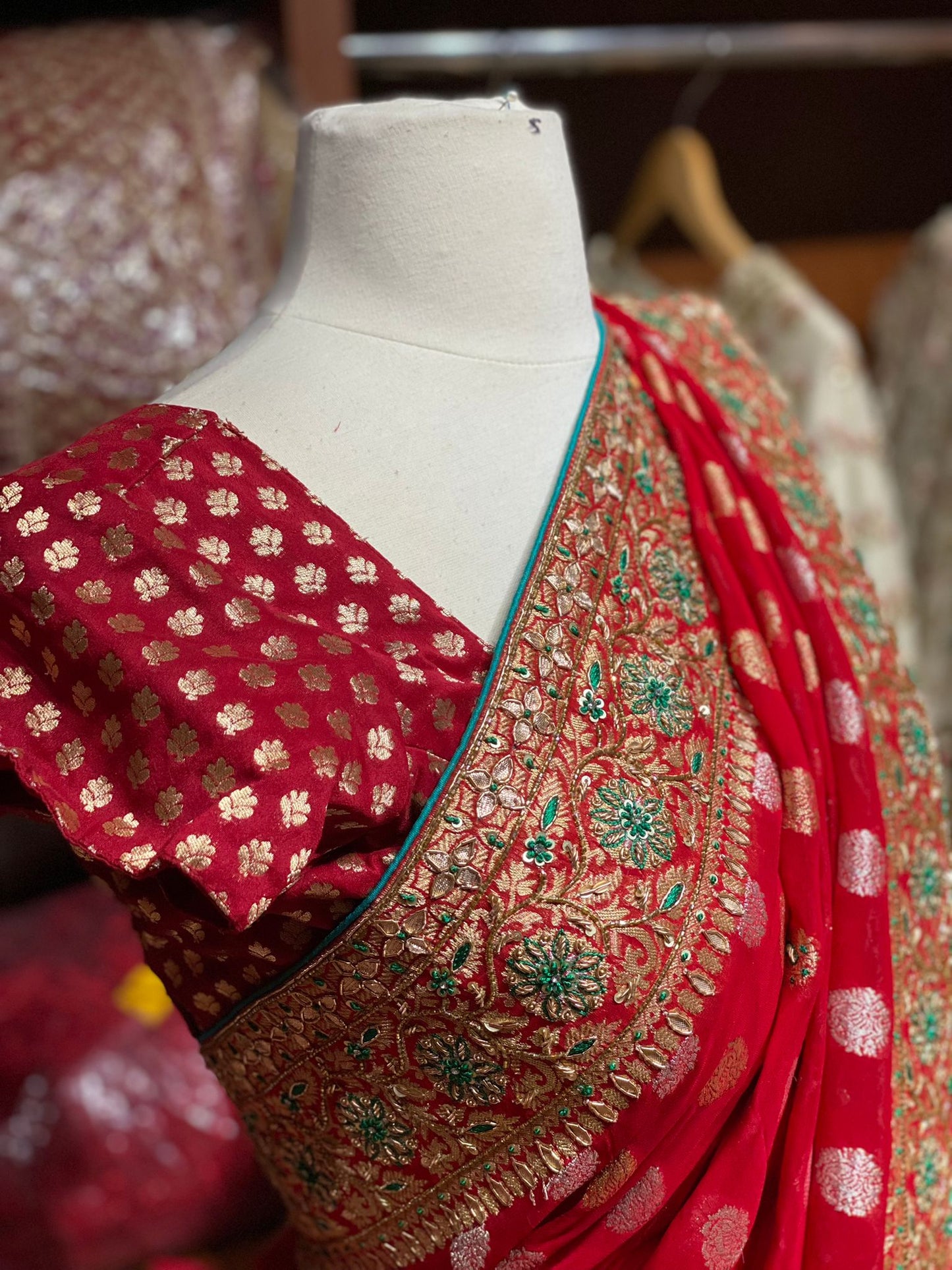 Cherry Red Saree PWS-105