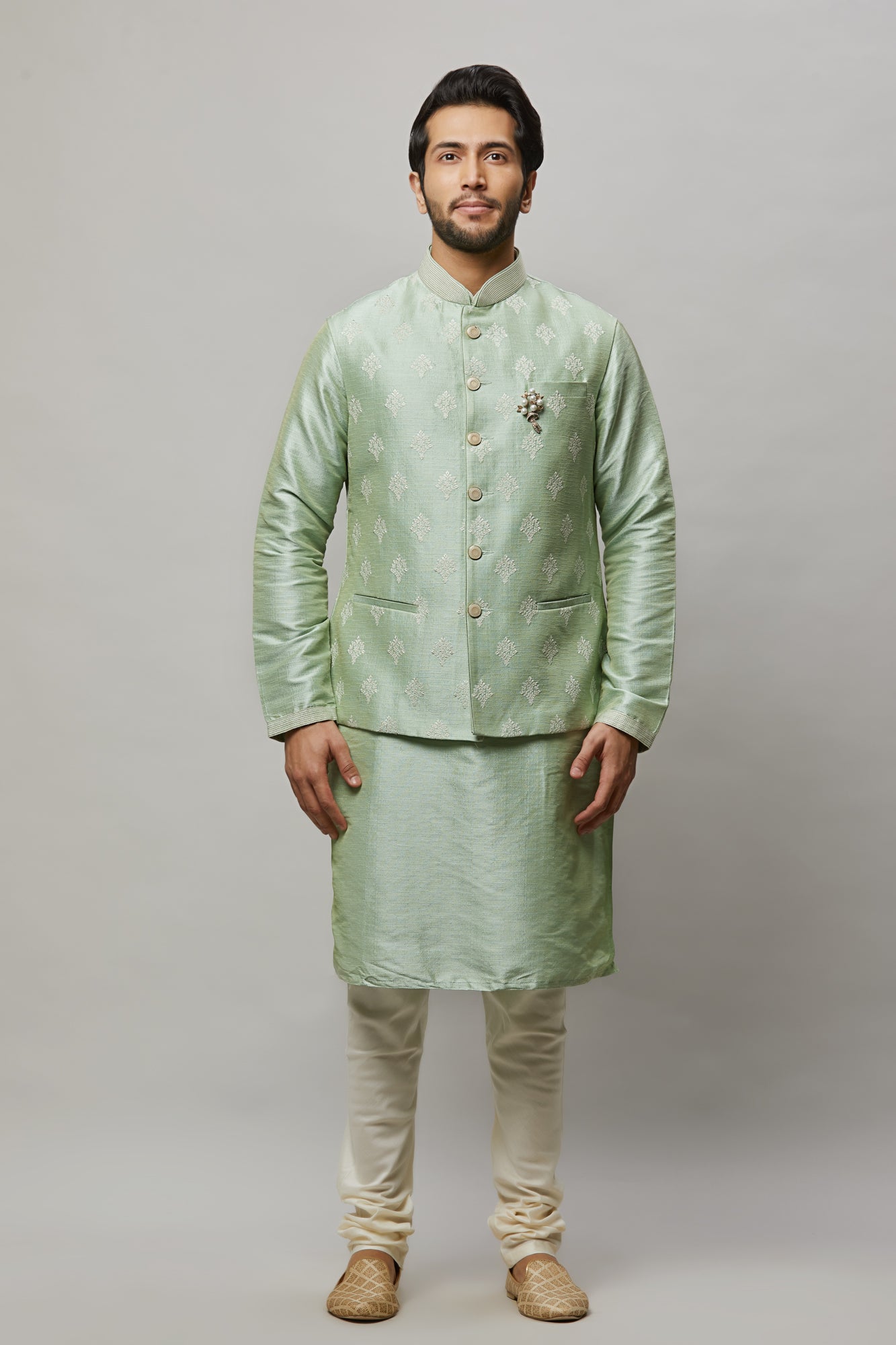 Mens Kurta Vest Set KVD9