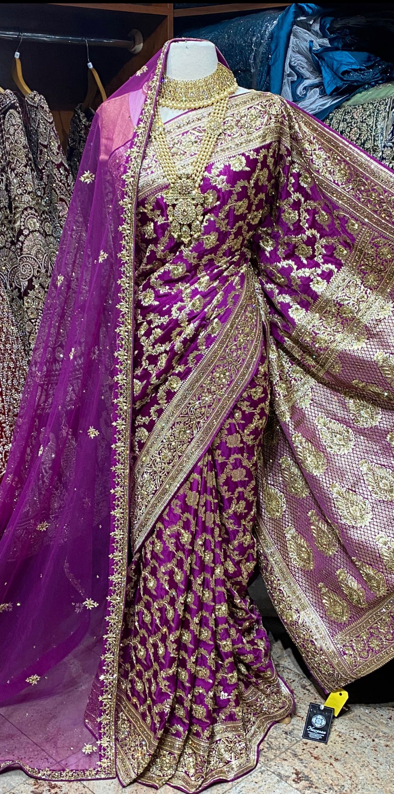 Byzantium Purple Pure Silk Banarasi Bridal Saree BBS-024