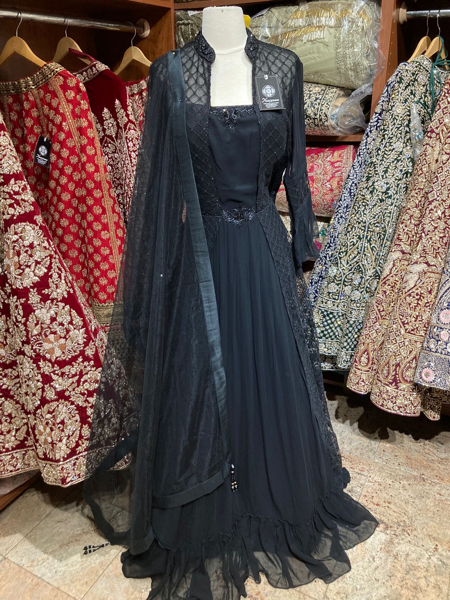 Jade Black Anarkali PWA-122