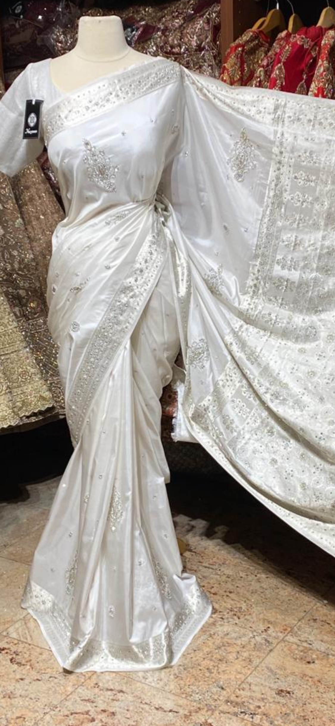 Pearl White Pure Silk Kanjeevaram Saree PSK-07