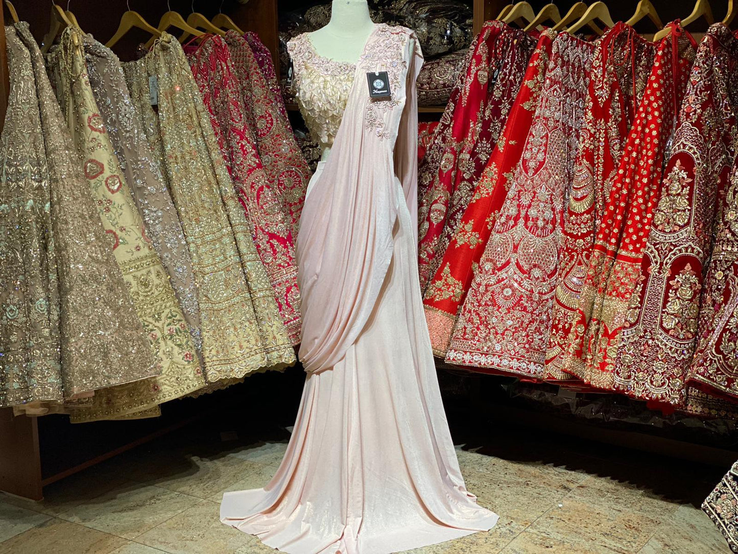 Blush Pre-Stitched Saree W/ Readymade Blouse PSS-2