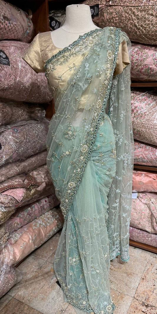 Mint Green Saree PWS-177