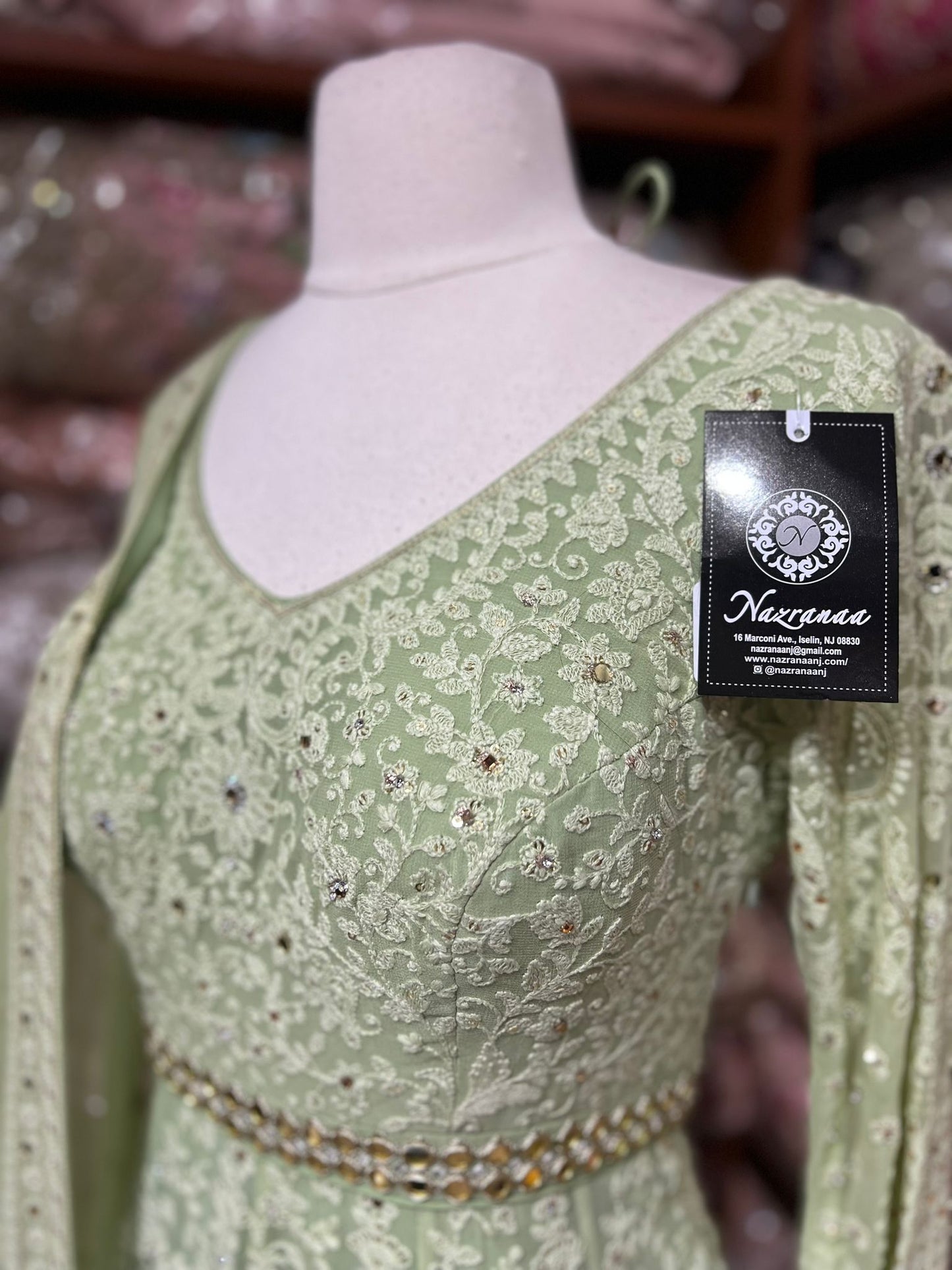 Mint Green Anarkali PWA-143