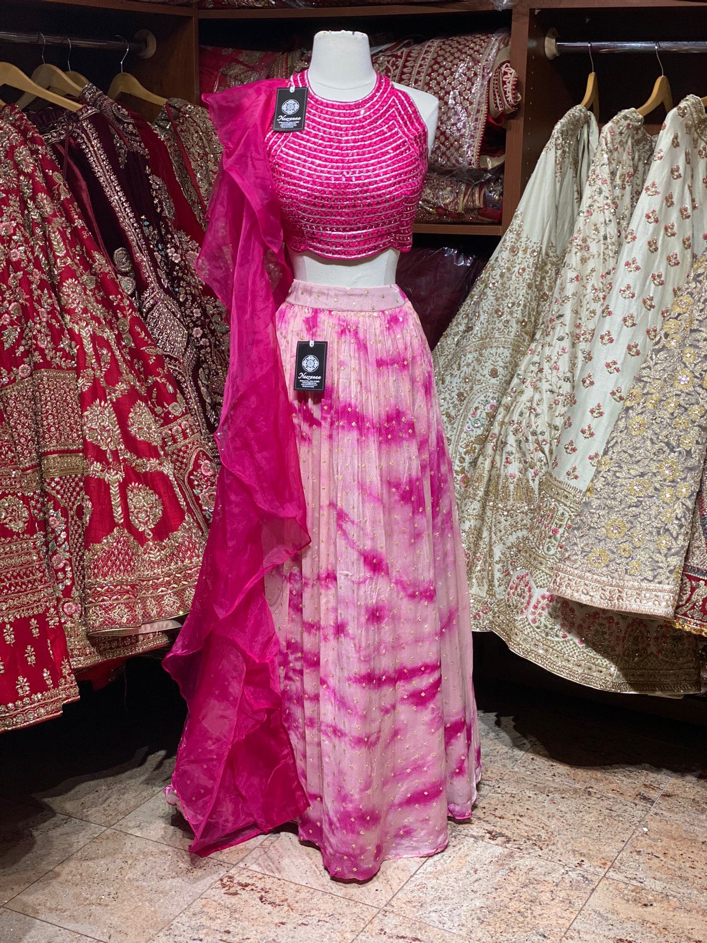 Shibori Deep Pink New Era Party Wear Collection PWL-302