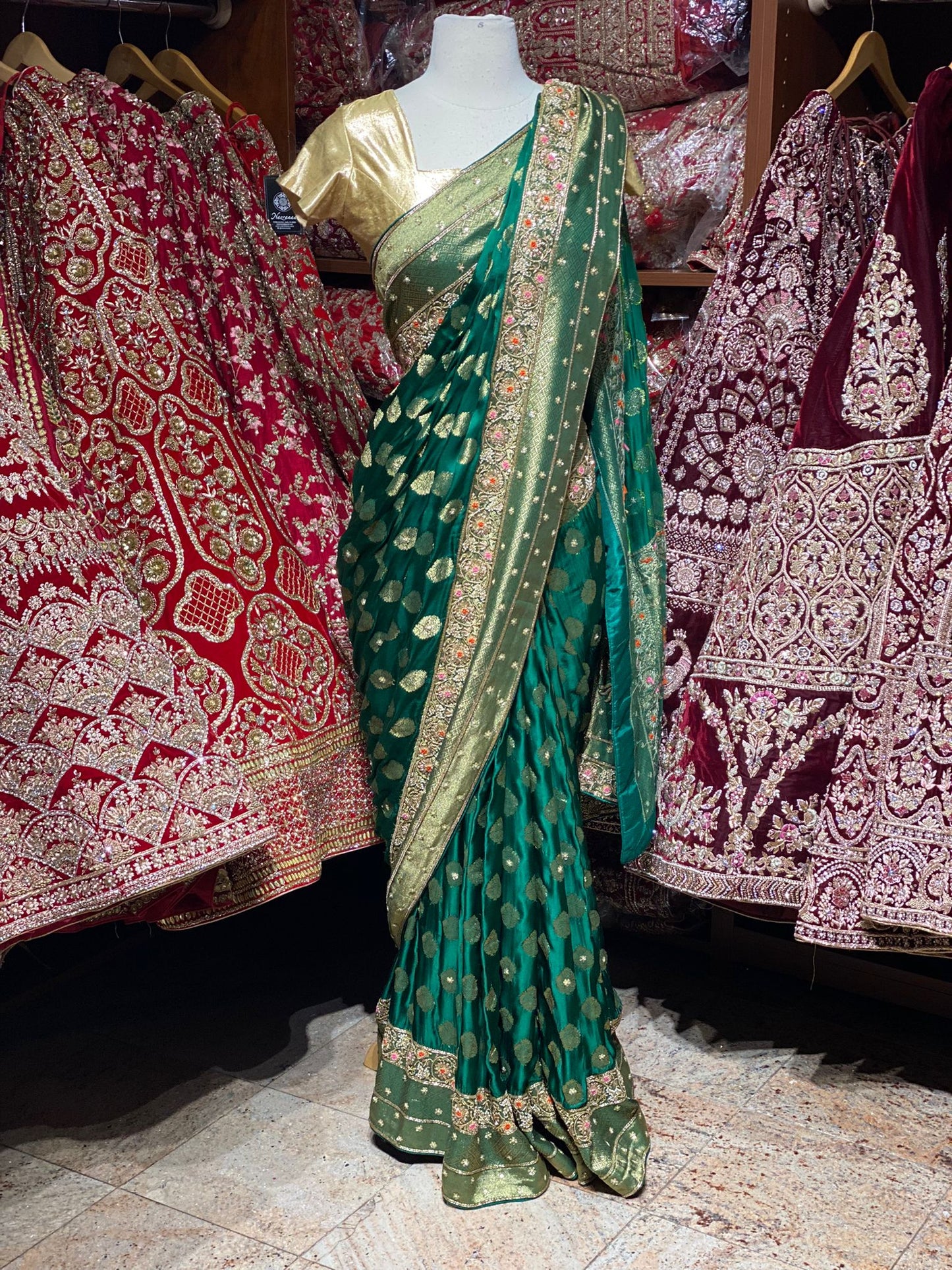 Emerald Green Saree PWS-115