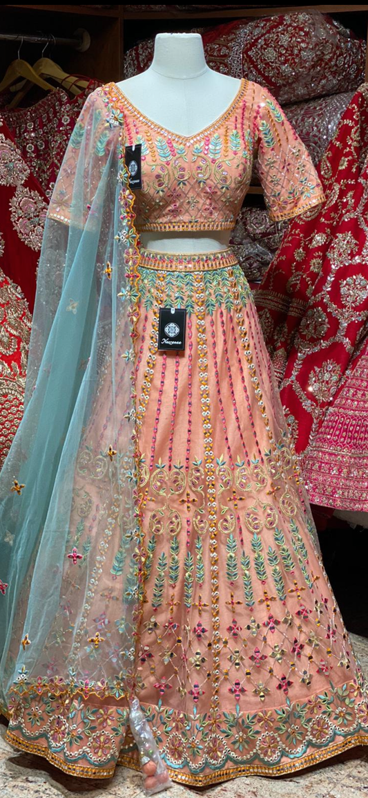 Coral Peach Unmissable Rangaadi Party Wear Collection PWC-007