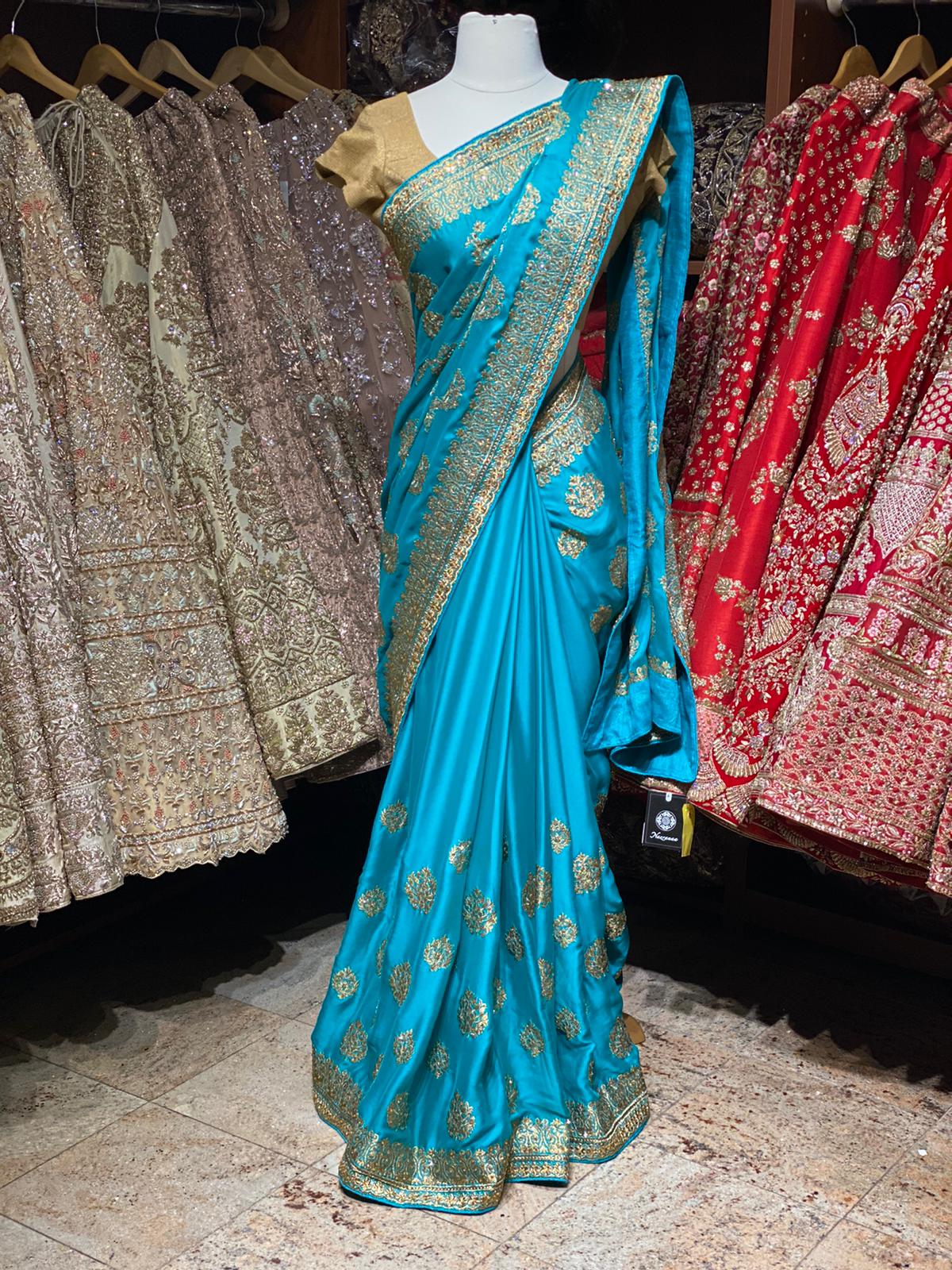 Maya Blue Blended Crepe Saree PWS -023