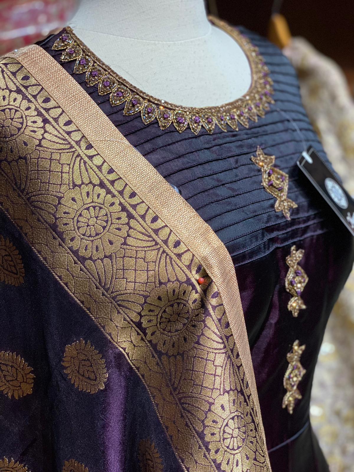 Byzantium Purple Anarkali PWA-085