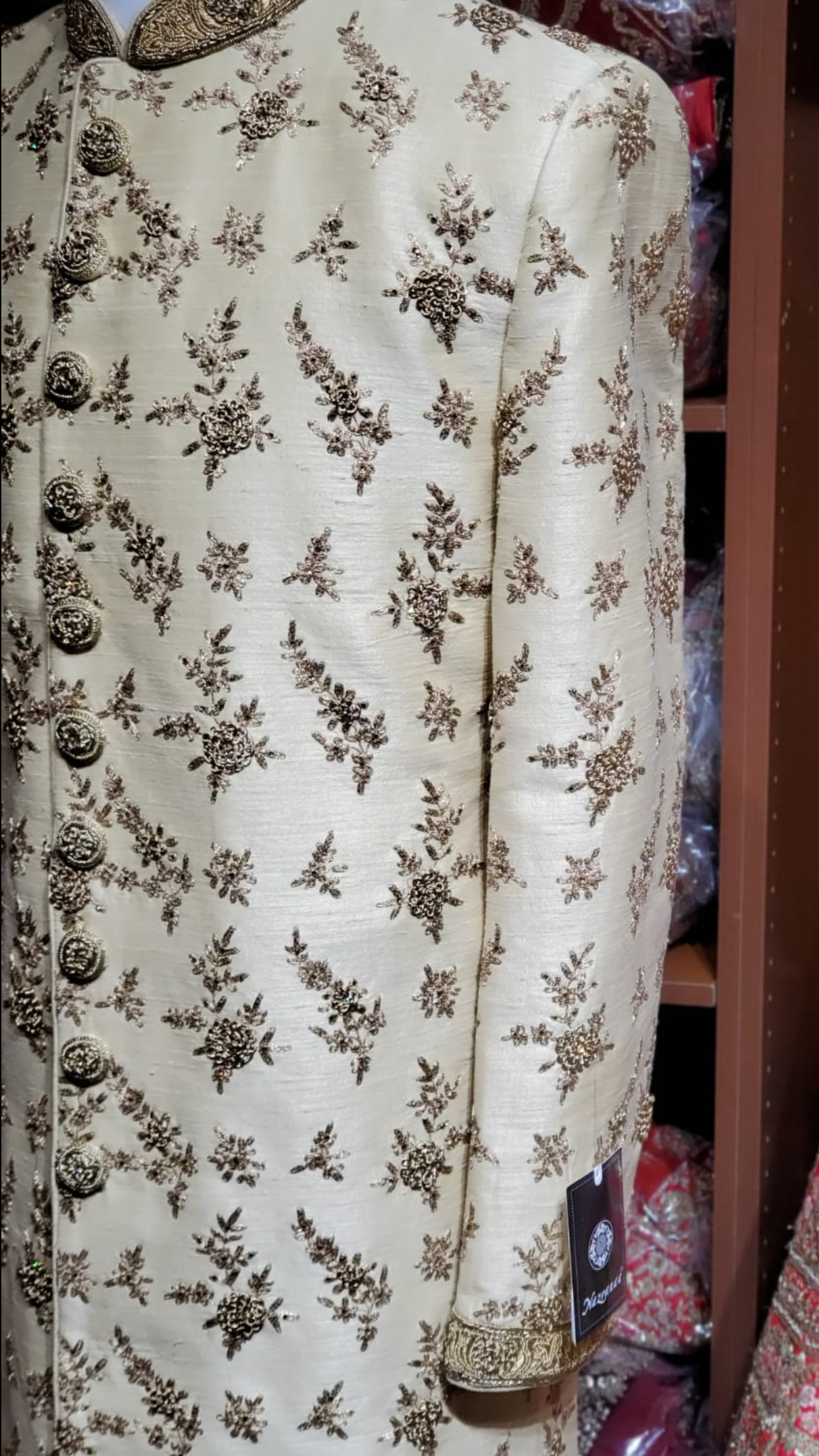 Gold Floral Embroidery Sherwani