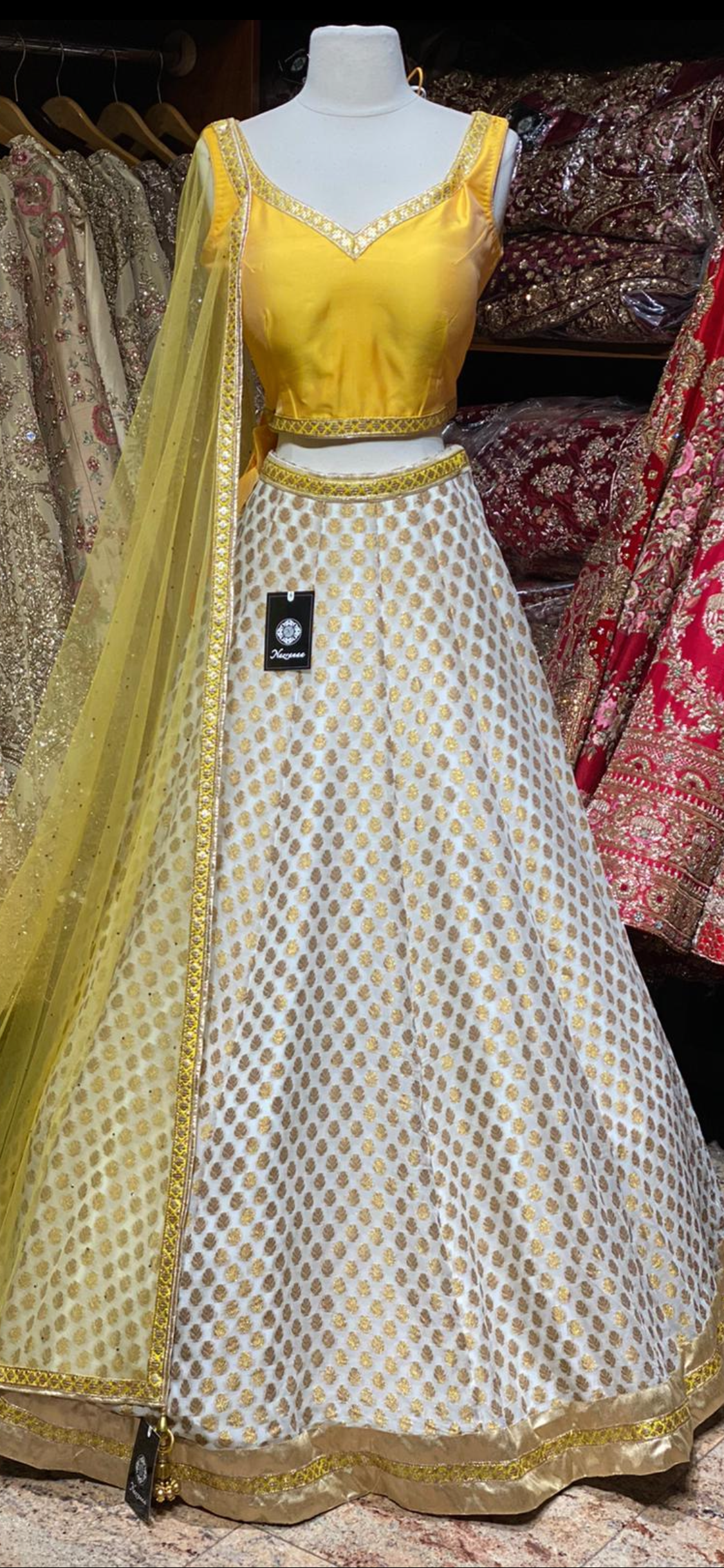 Daisy White Bridesmaids Lehenga BML-015