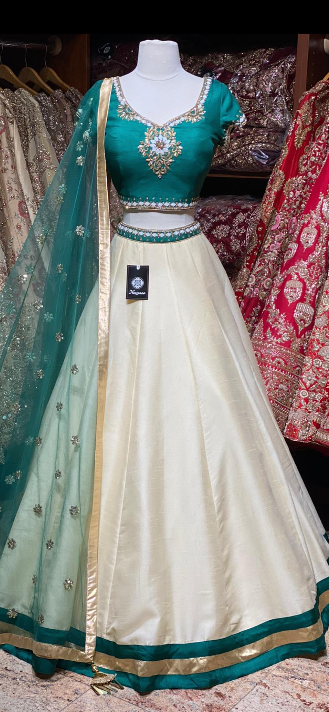 Pearl White Bridesmaids Lehenga BML-016