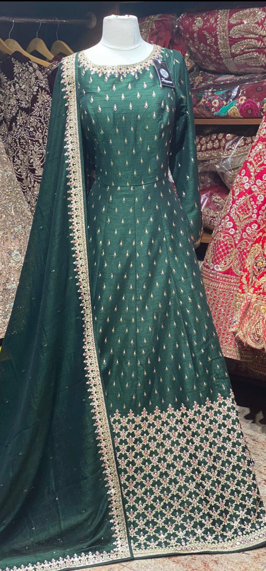 Emerald Green Anarkali PWA-025