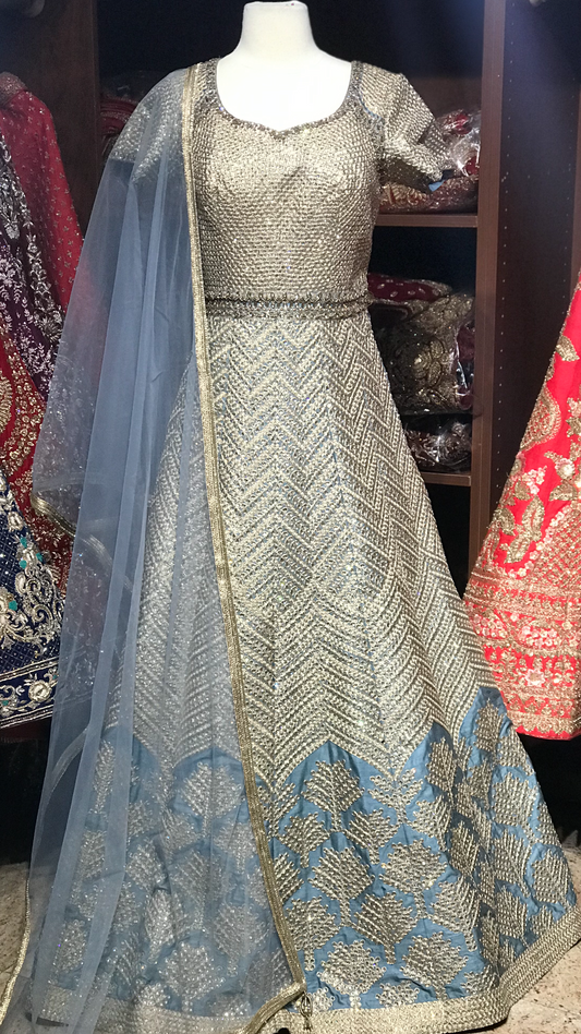 Frozen Blue Size 38 Anarkali