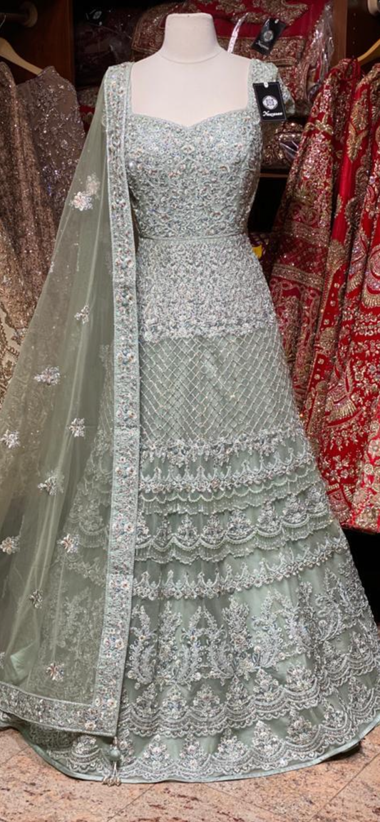 Mint Green Anarkali PWA-021