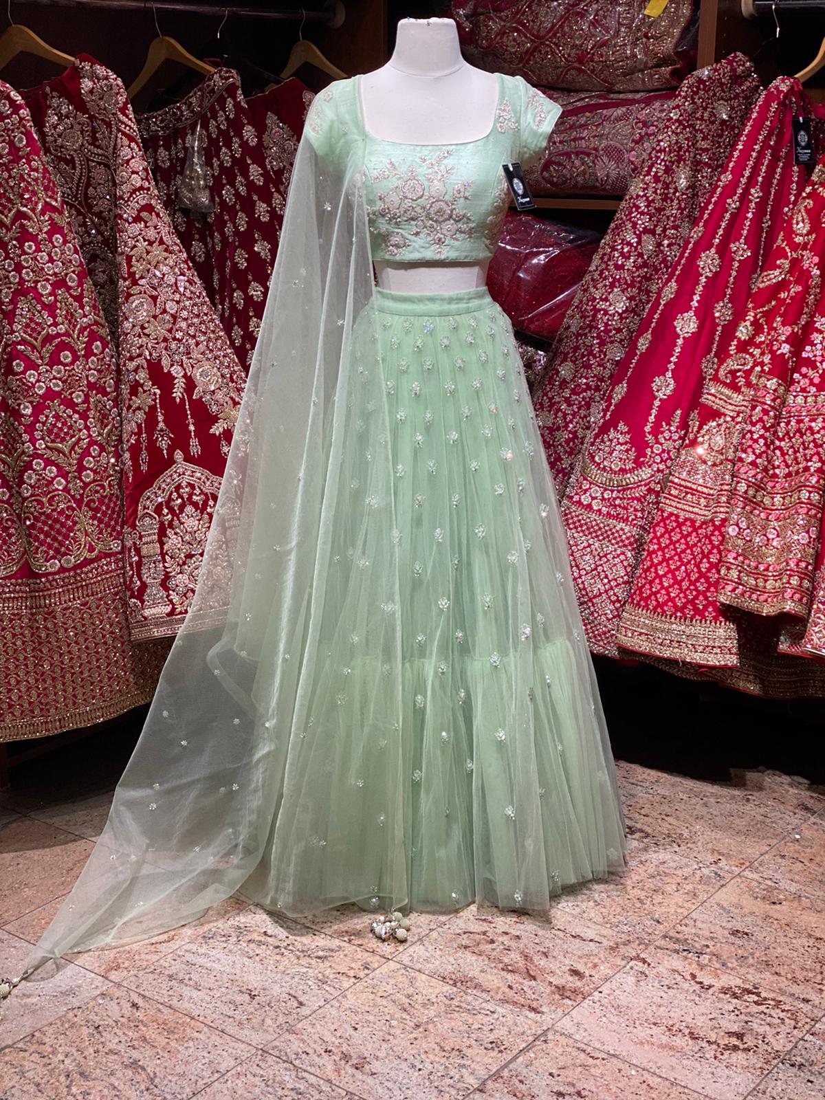 Mint Green Party Wear Lehenga PWL-135