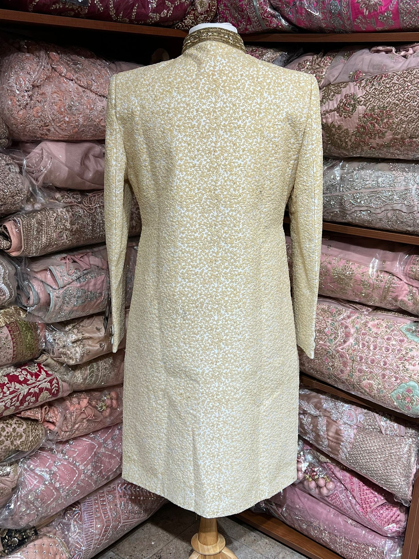 Gold Zari Embroidery Sherwani-M-733