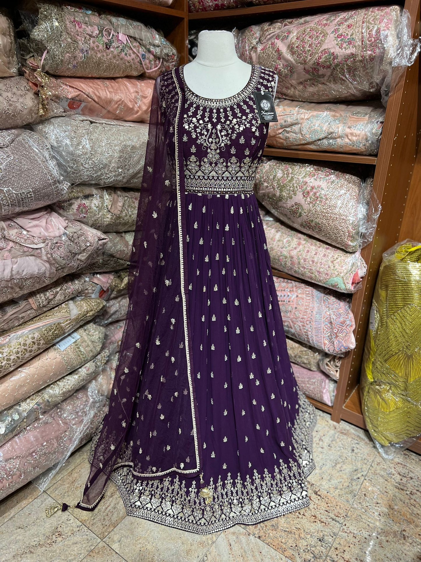 Byzantium Purple Anarkali PWA-141