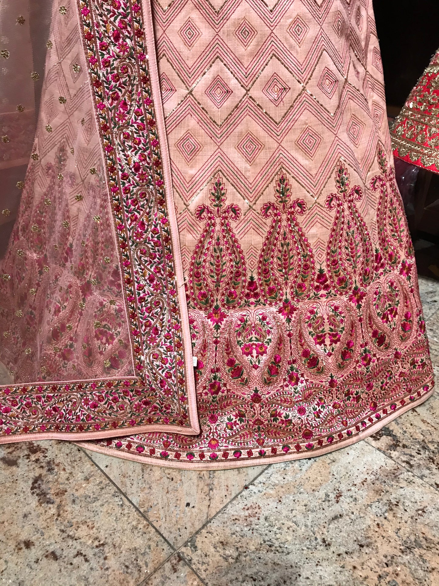 Pink XL Kashmiri Embroidery Anarkali