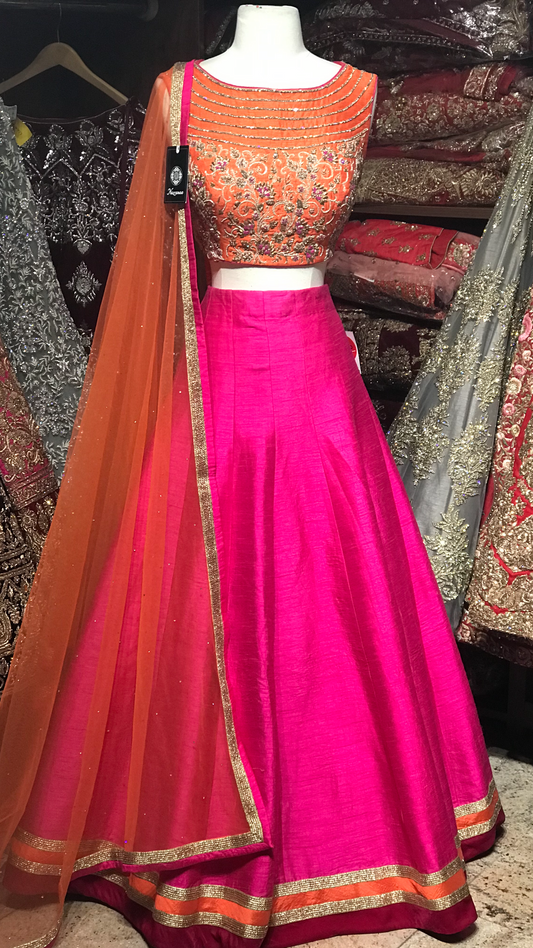 Orange Pink Size 38 Lehenga