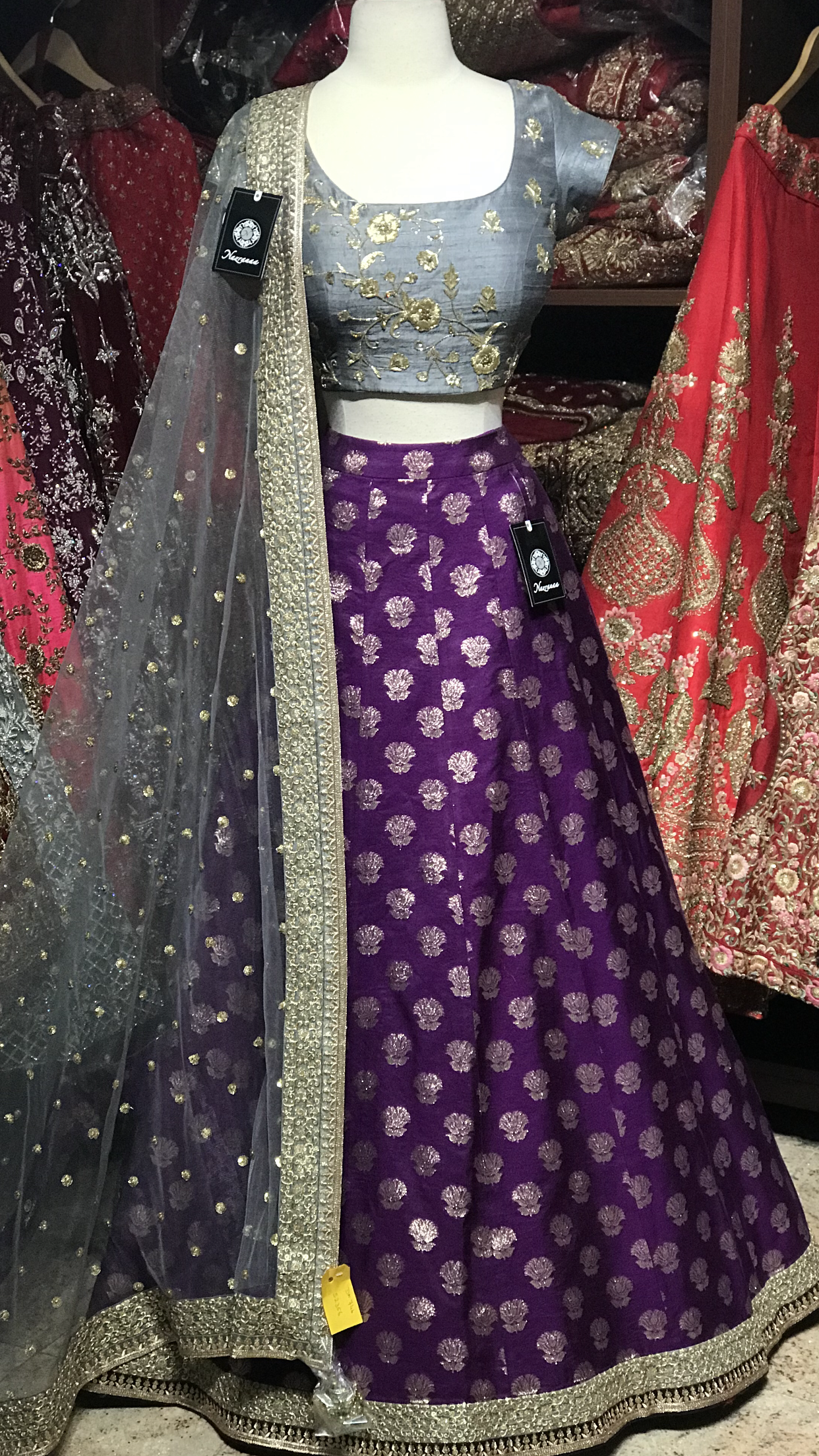 Purple Grey Size 38 Lehenga