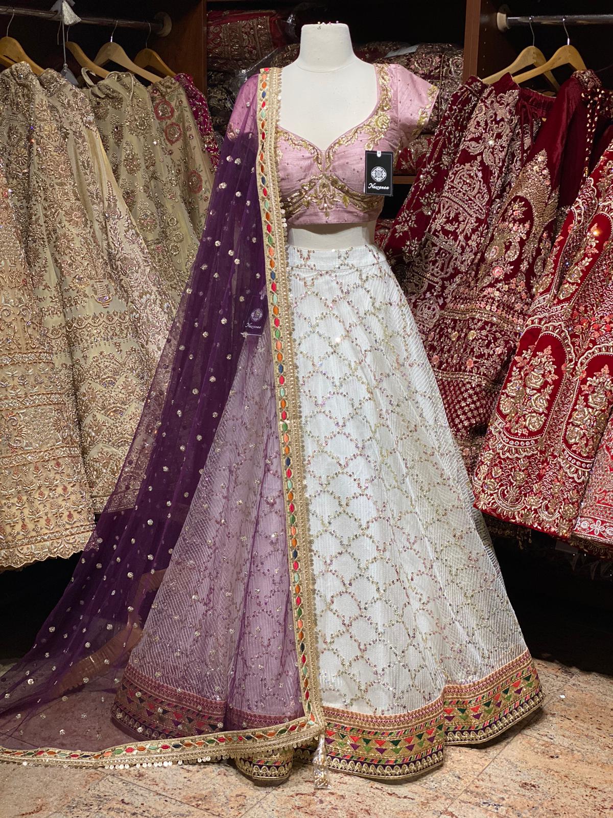 Macaroon Cream Size 38 Party Wear Lehenga