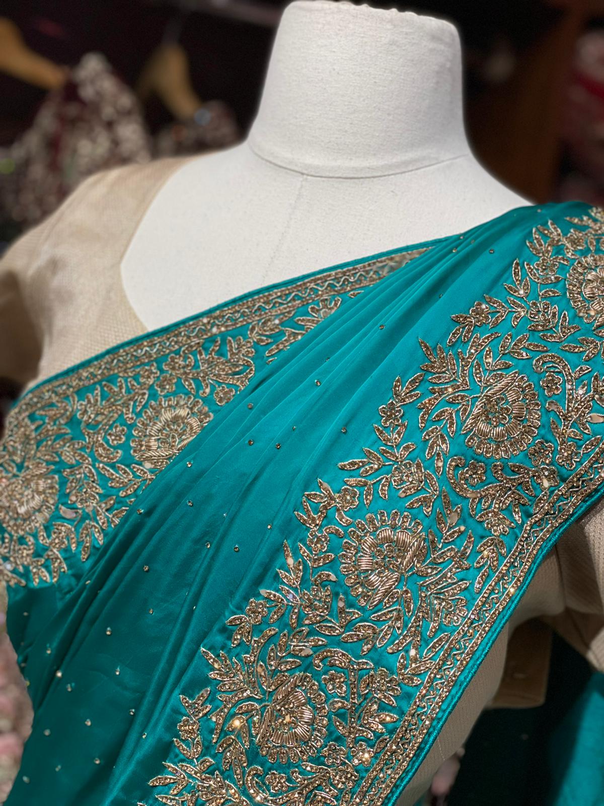 Teal Green Saree PWS-175