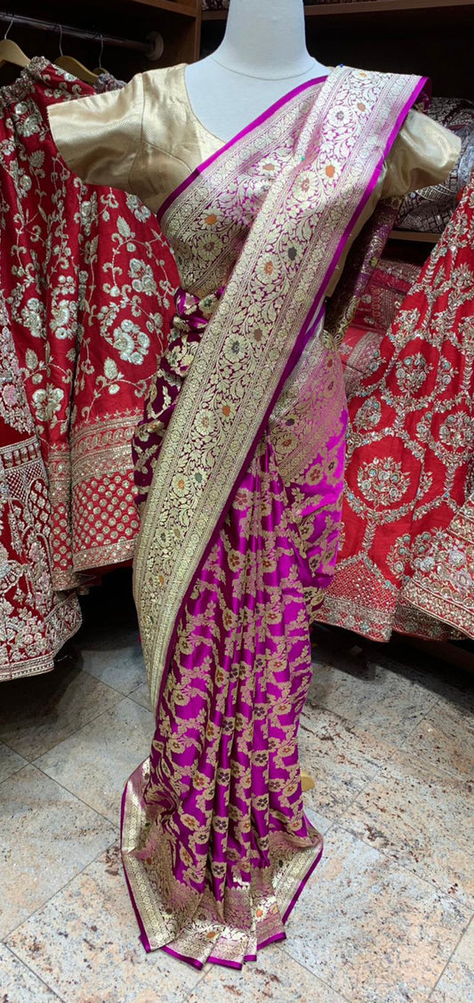 Dark Pink Saree BS-009