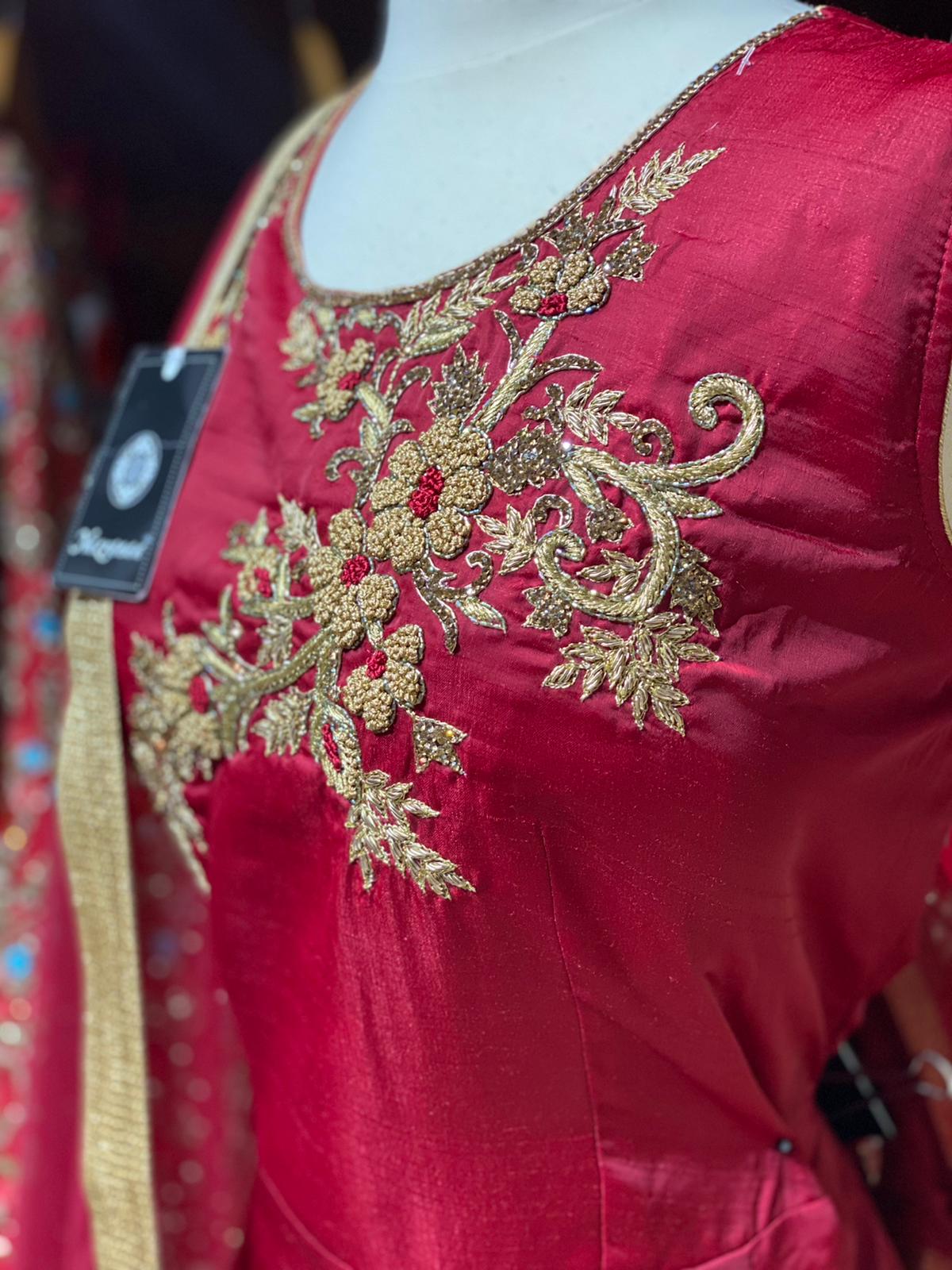 Crimson Red Anarkali PWA-083