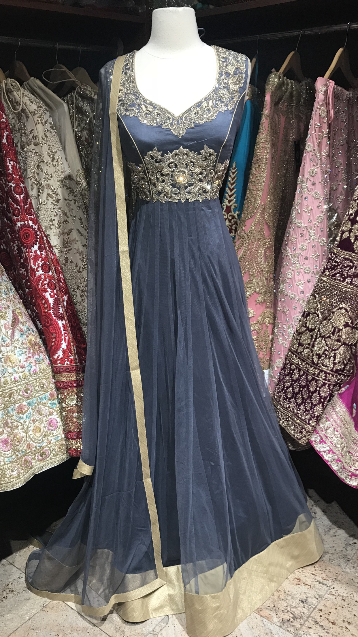 Grey Bridesmaids Anarkali