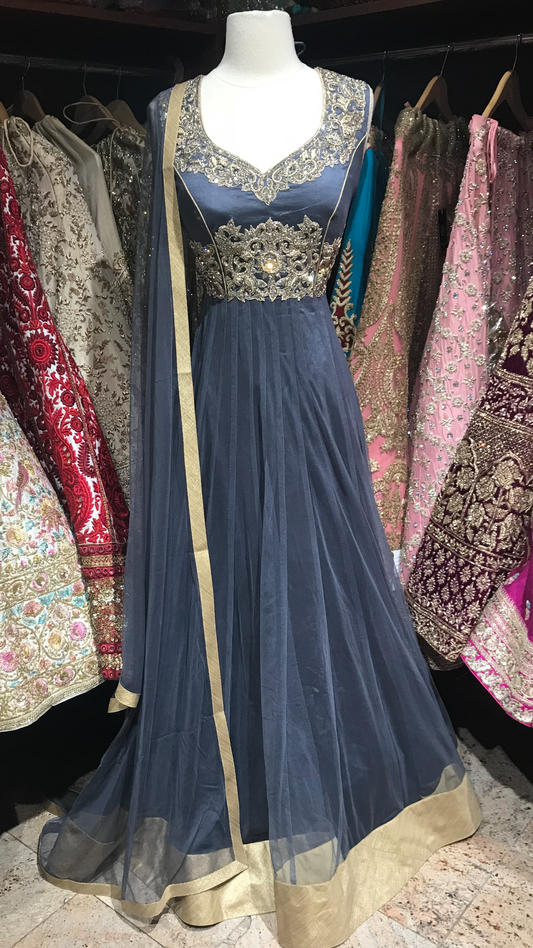 Grey Bridesmaids Anarkali