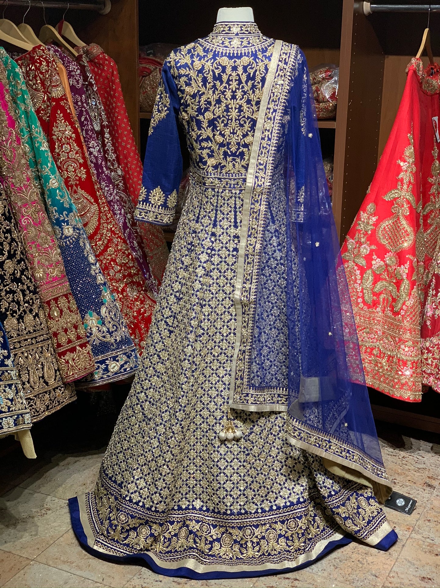 Royal Blue Size 38 Silk Anarkali