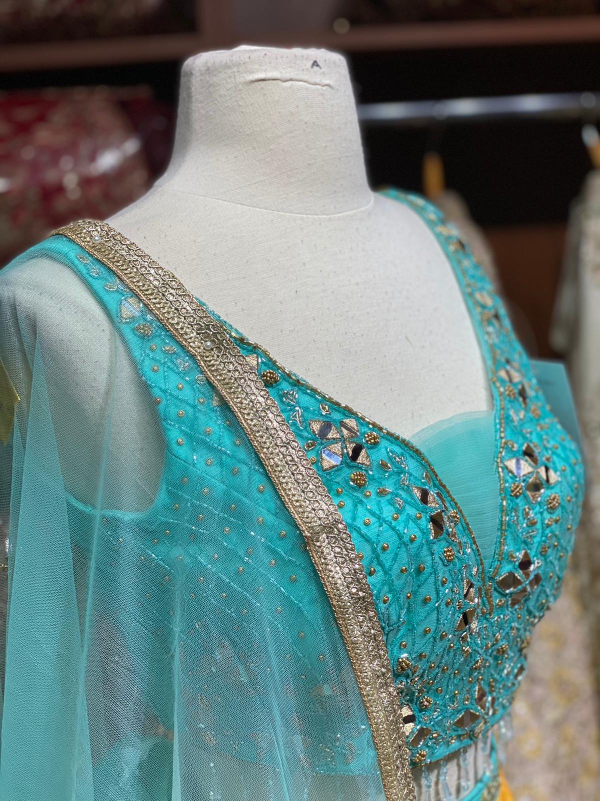 Sky Blue & Orange New Era Party Wear Collection PWL-284