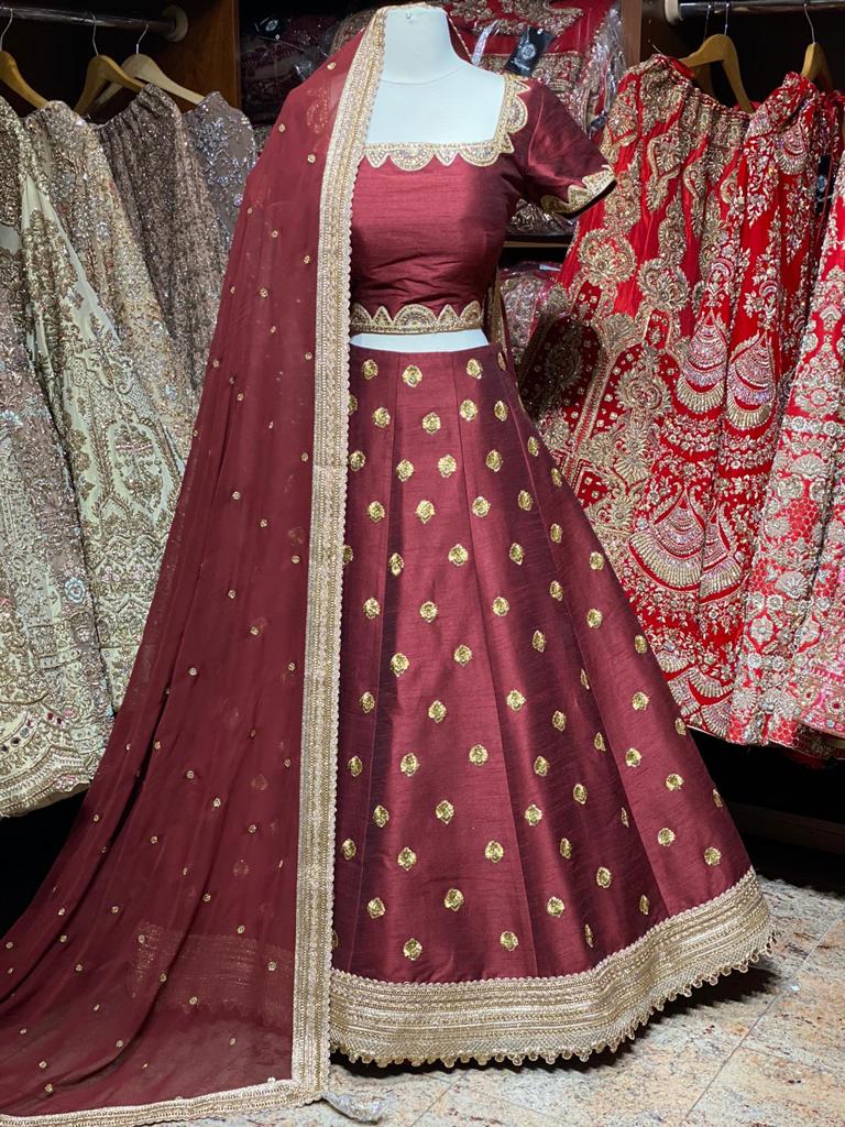 Claret Red Bridesmaids Lehenga BML-026