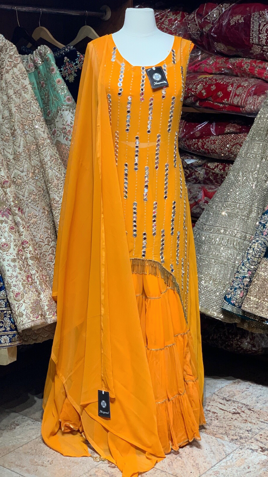 Orange Size 38 Sharara Suit