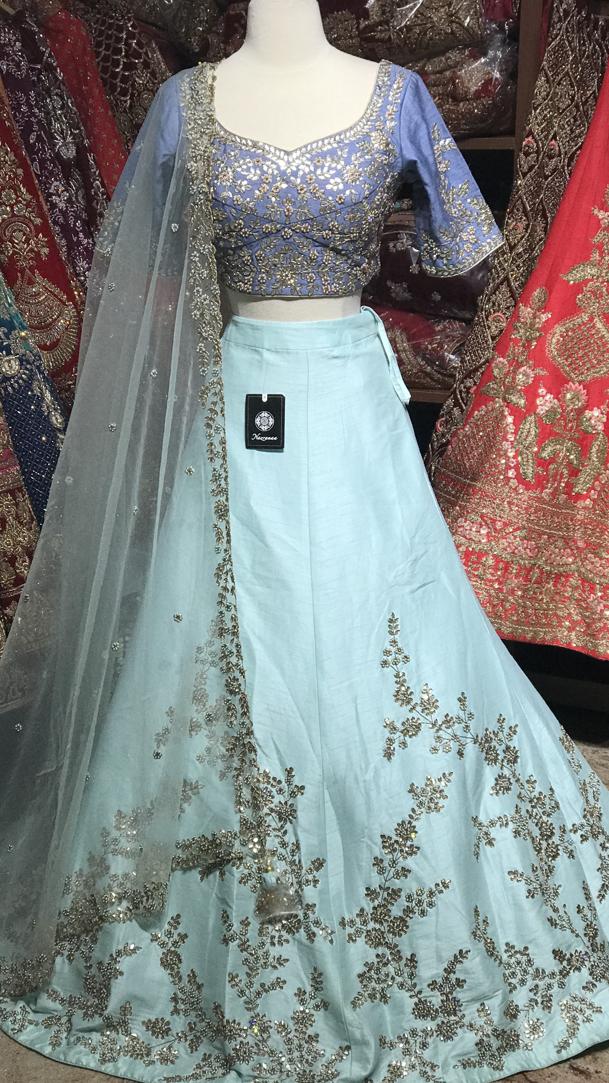 Light Blue Size 38 Gotapatti Lehenga