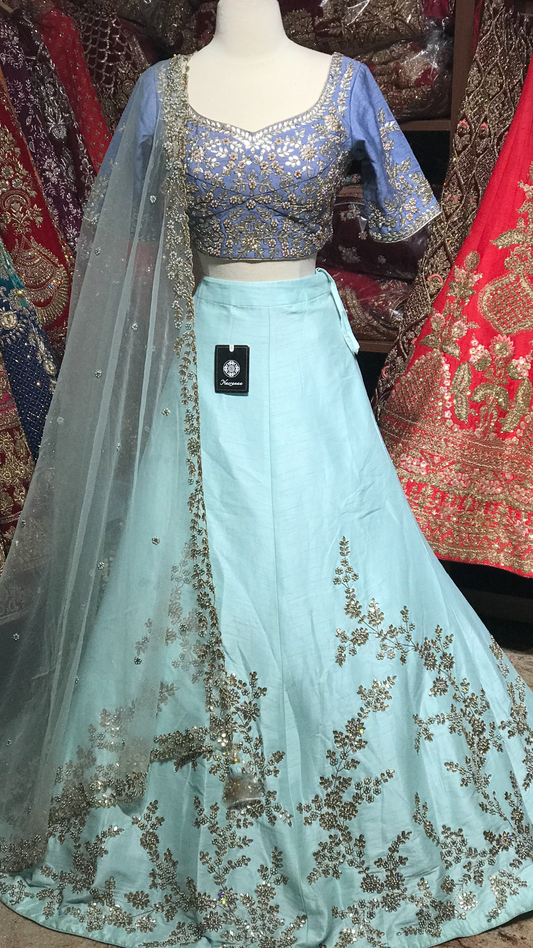 Light Blue Size 38 Gotapatti Lehenga