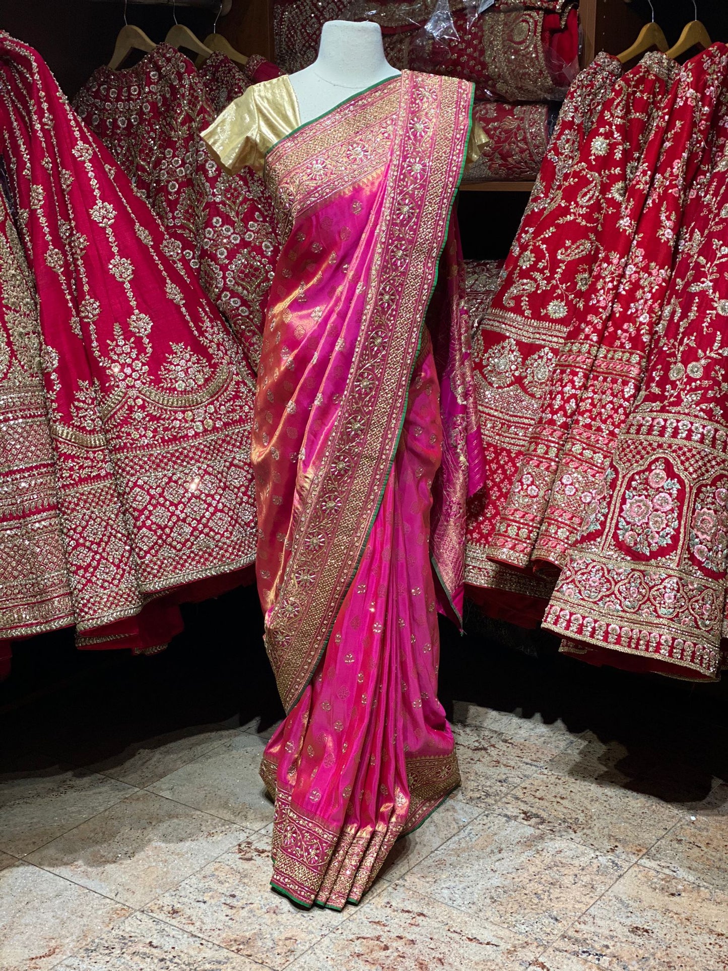 Dark Pink Saree PWS-087