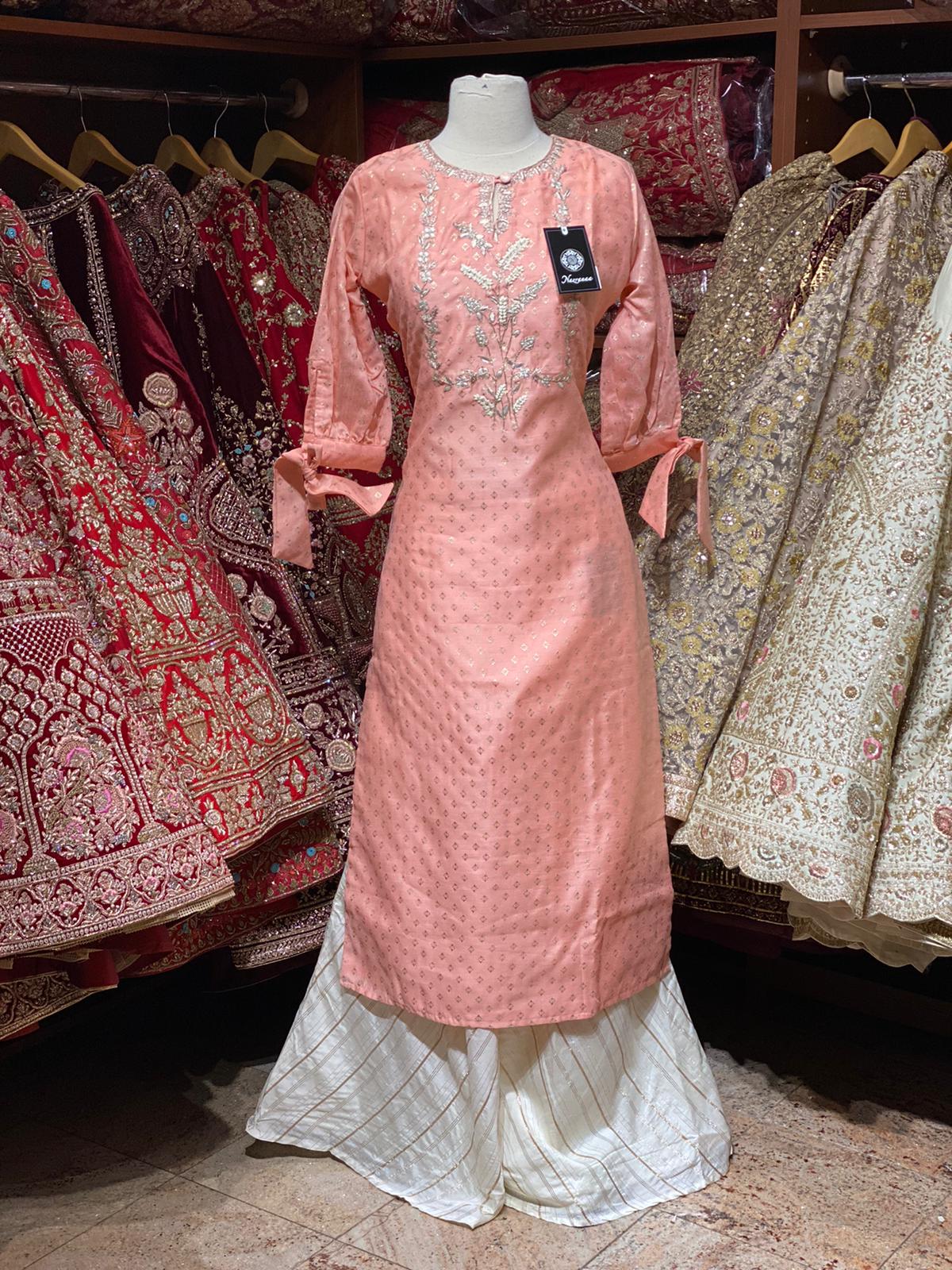 Salmon Pink Party Wear Suit Collection PWS-099