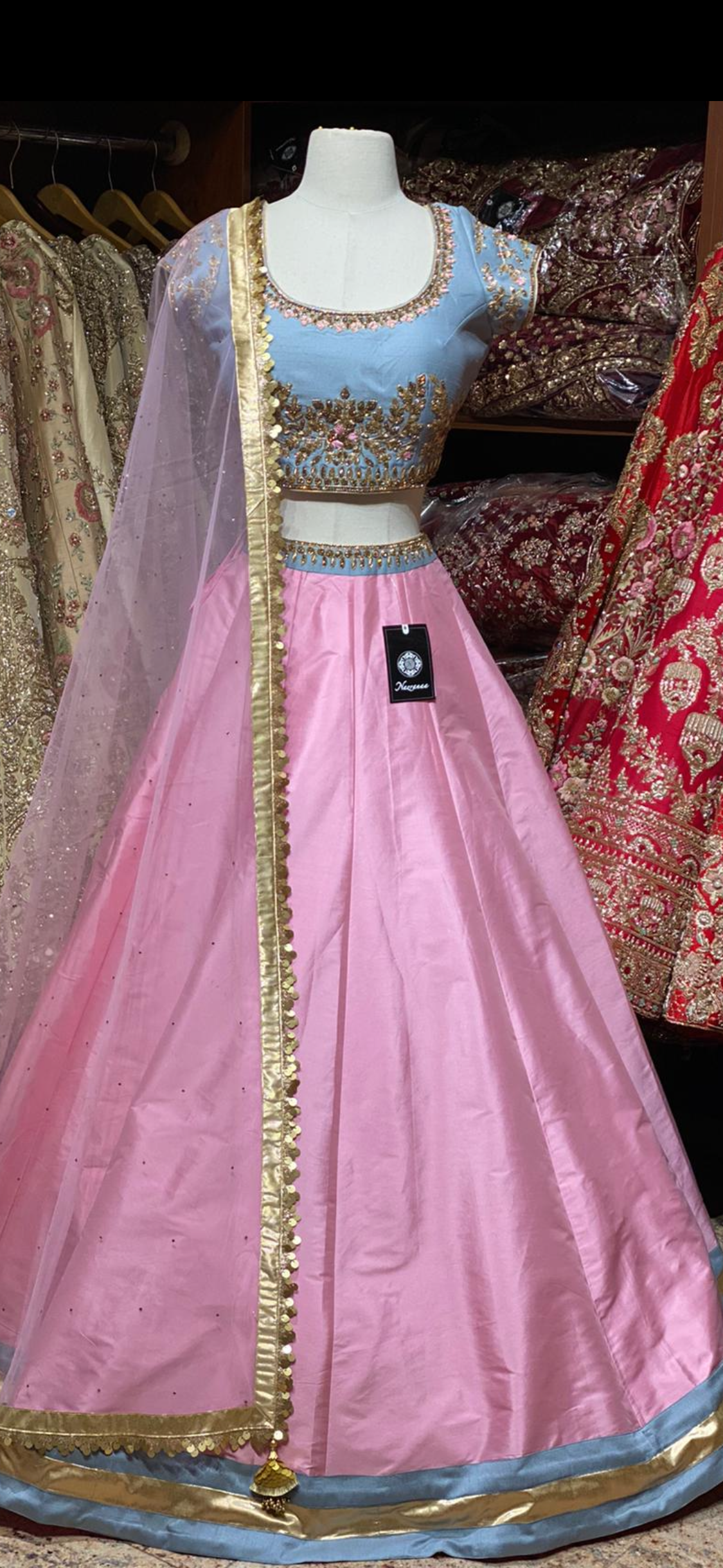 Blush Pink Bridesmaids Lehenga BML-025