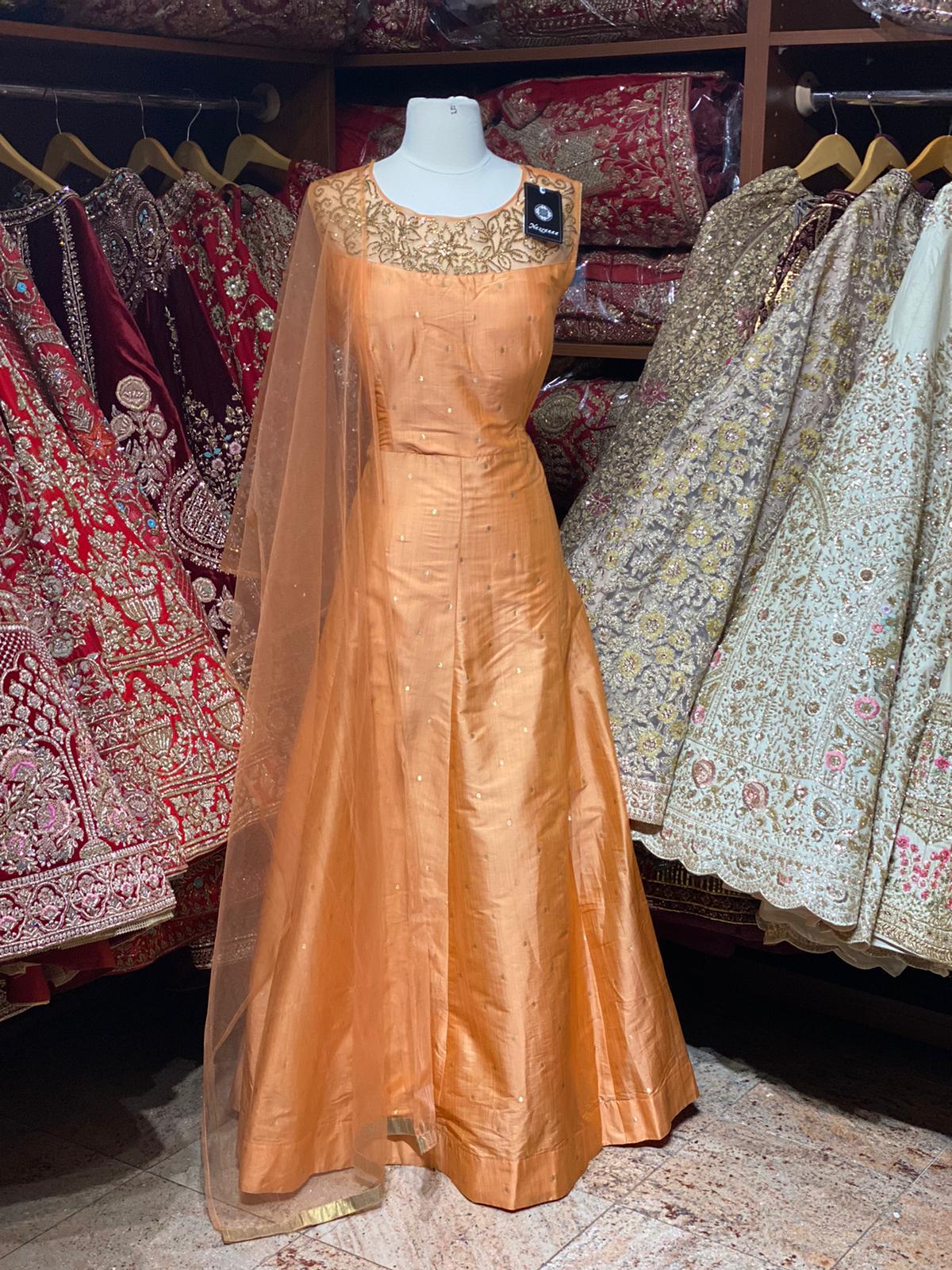 Coral Peach Anarkali PWA-076