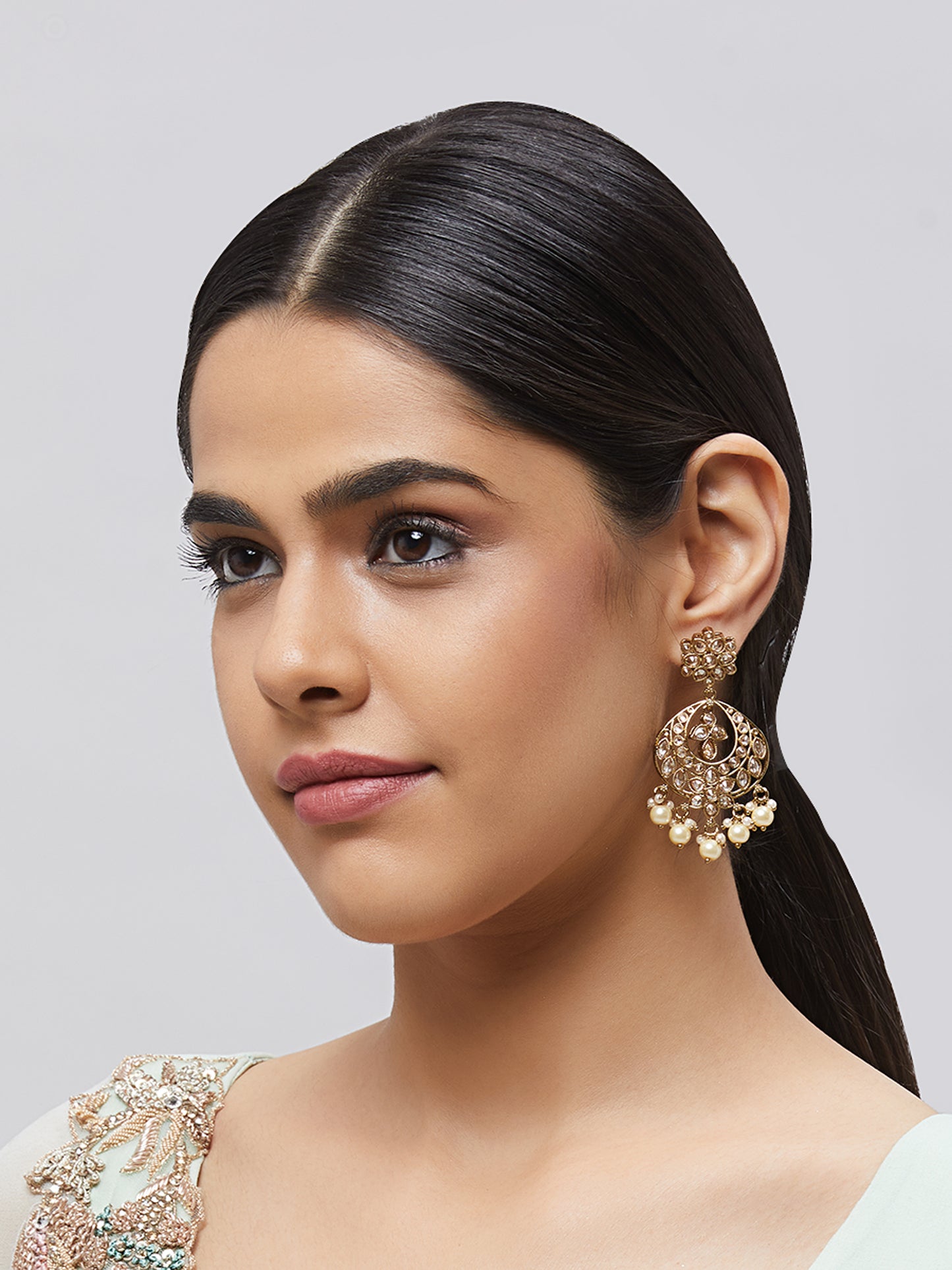 Kundan Pearl Earring ERD4