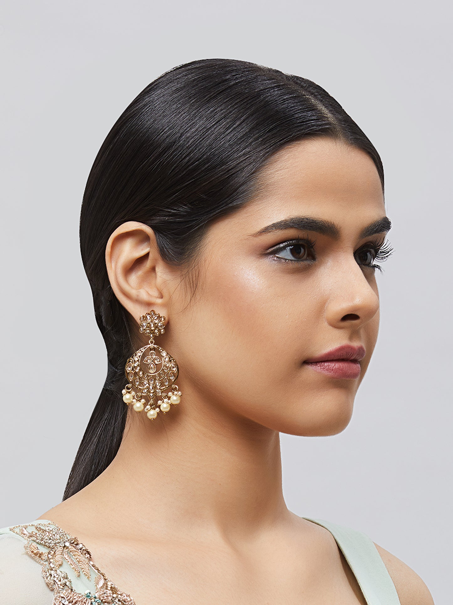 Kundan Pearl Earring ERD4